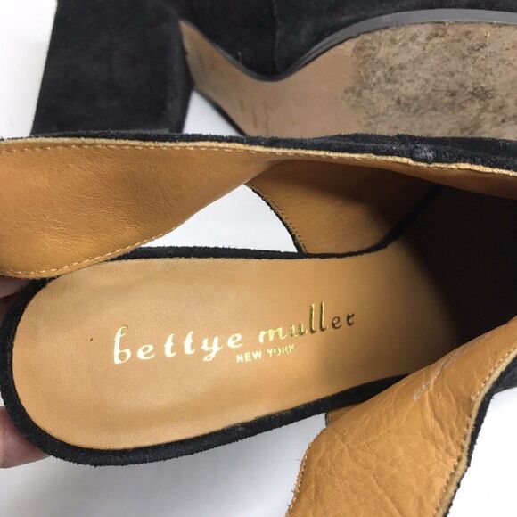 Bettye Muller Womens Black Suede Leather Slingback 4” Heels Size 9.5M - Picture 5 of 12